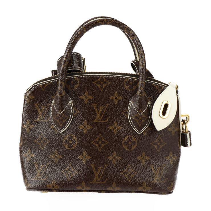 Louis Vuitton Shiny Monogram Lock It BB Handbag M40599 PVC Leather Brown Ivory