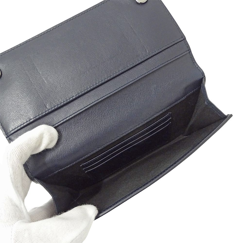 Dior Wallet Women'S Brand Shoulder Wallet Leather Navy Long Wallet Navy