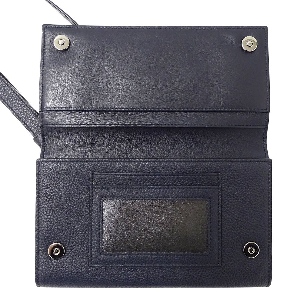 Dior Wallet Women'S Brand Shoulder Wallet Leather Navy Long Wallet Navy