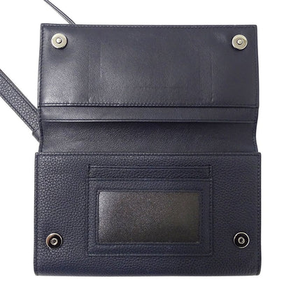 Dior Wallet Women'S Brand Shoulder Wallet Leather Navy Long Wallet Navy