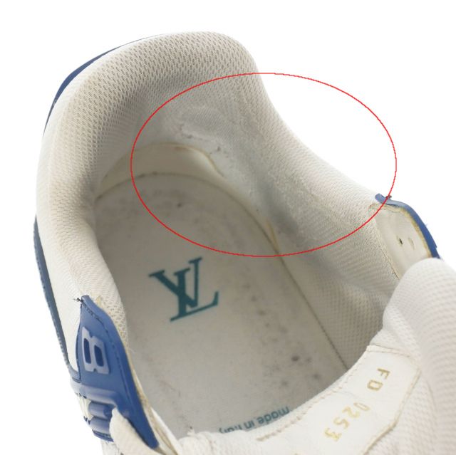 Louis Vuitton LV Trainer Line Calf Leather X Monogram Denim Sneakers Shoes 7