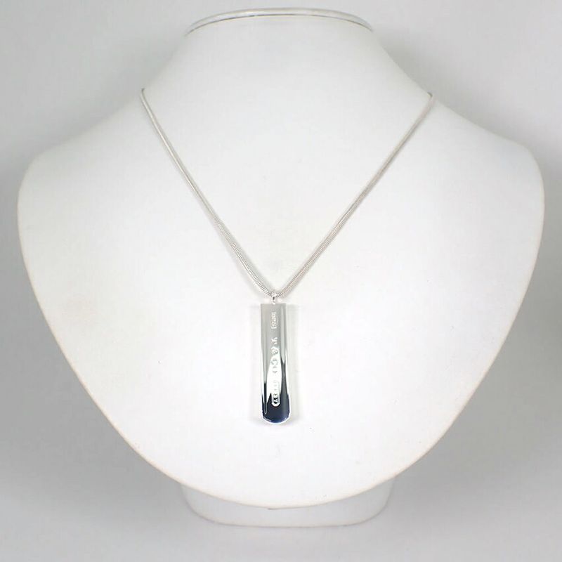 Tiffany & Co 925 1837 Bar Pendant Necklace j103-57