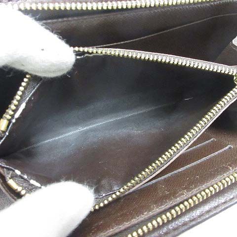 Louis Vuitton Damier Portmonnaie Zip Long Wallet N61728 Ebne Long Wallet Round