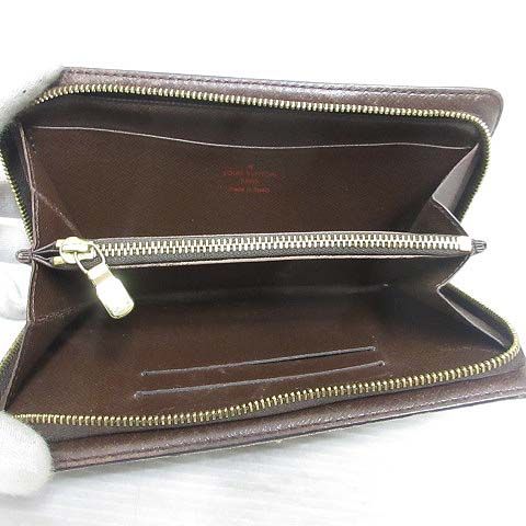 Louis Vuitton Damier Portmonnaie Zip Long Wallet N61728 Ebne Long Wallet Round