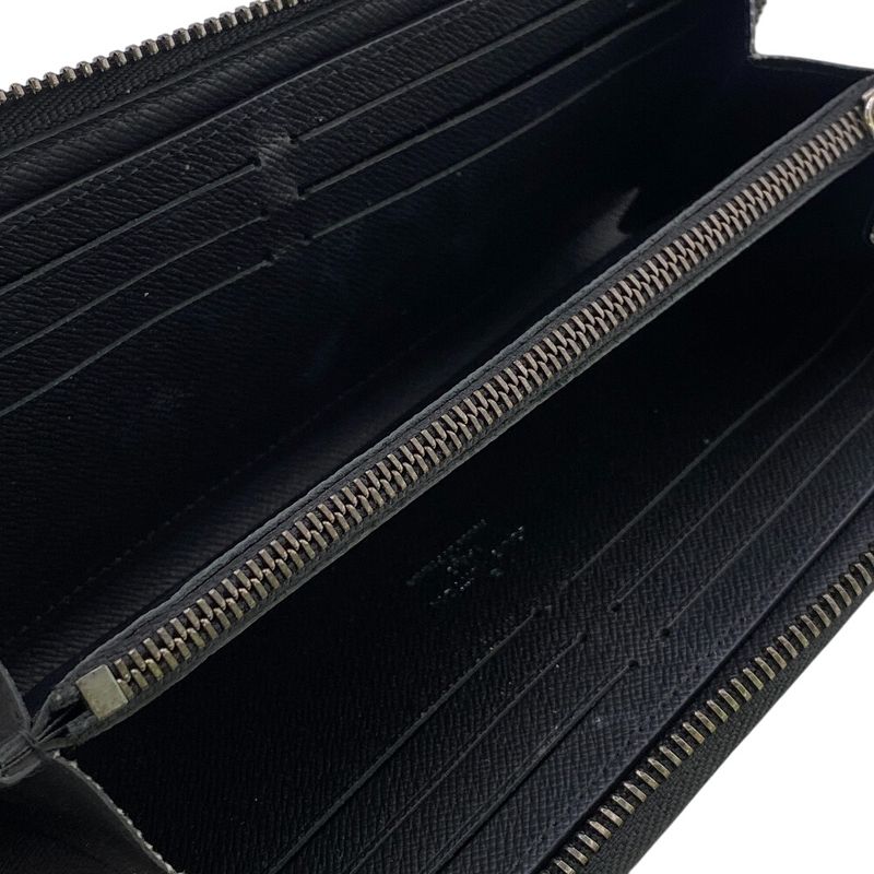 Louis Vuitton M11611 Round Zip Wallet Long Black Men's