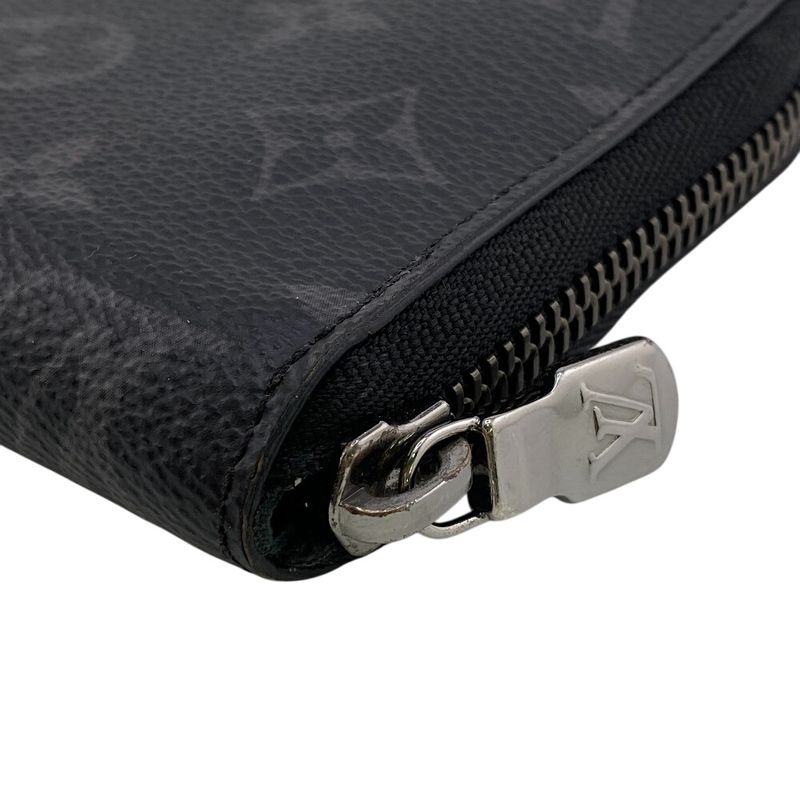Louis Vuitton M11611 Round Zip Wallet Long Black Men's