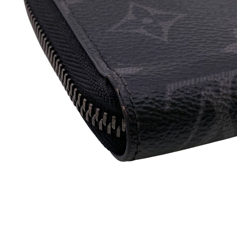 Louis Vuitton M11611 Round Zip Wallet Long Black Men's
