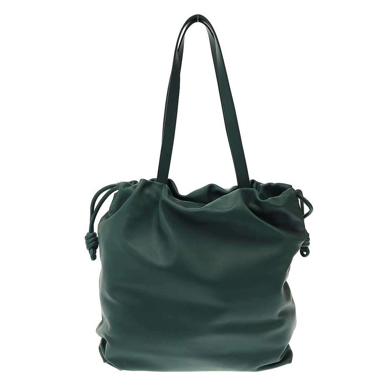 Loewe Flamenco Logo Leather Tote Flamenco Leather Large Tote Bag Green