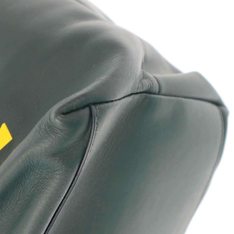 Loewe Flamenco Logo Leather Tote Flamenco Leather Large Tote Bag Green