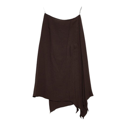 Chanel Pleated Wrap Skirt Brown Women's Chanel