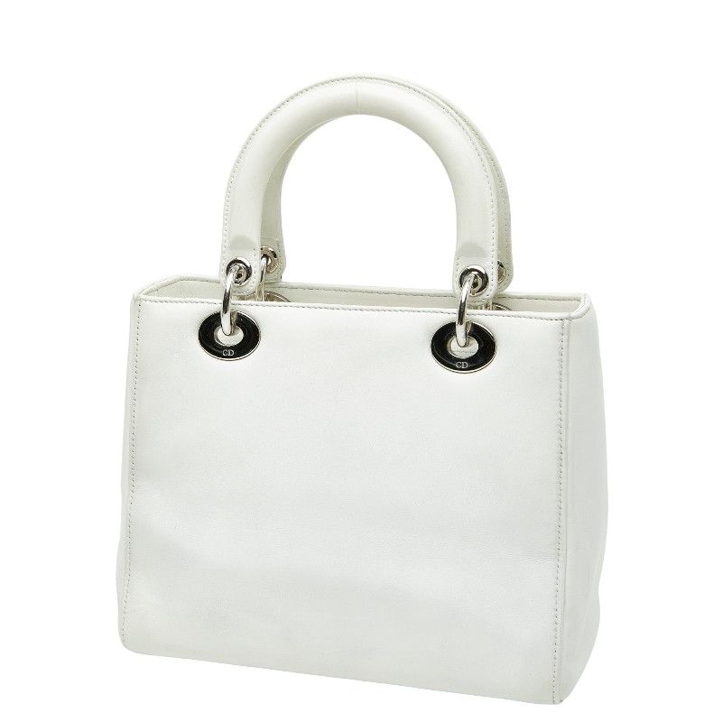Dior Lady Dior Paradise Handbag Shoulder Bag 2WAY White Leather Women's Dior
