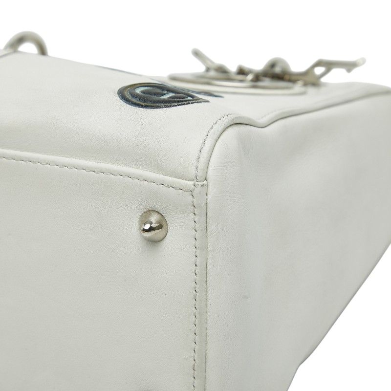 Dior Lady Dior Paradise Handbag Shoulder Bag 2WAY White Leather Women's Dior