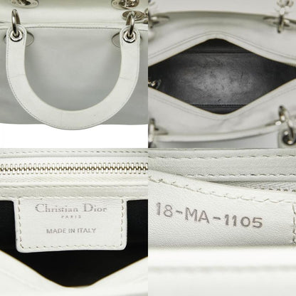 Dior Lady Dior Paradise Handbag Shoulder Bag 2WAY White Leather Women's Dior