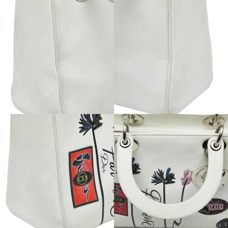 Dior Lady Dior Paradise Handbag Shoulder Bag 2WAY White Leather Women's Dior