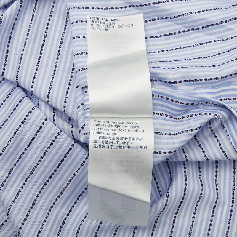 Louis Vuitton Striped Lettered Shirt Size 42 Blue White Cotton Men's Louis