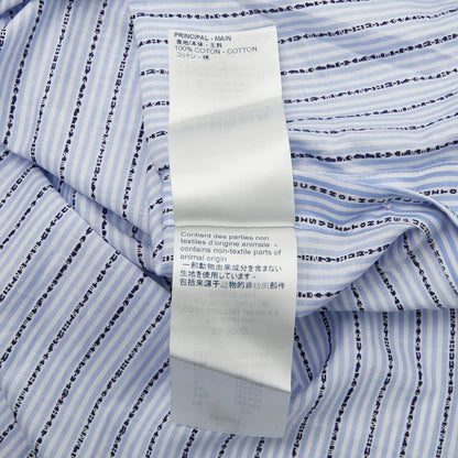 Louis Vuitton Striped Lettered Shirt Size 42 Blue White Cotton Men's Louis