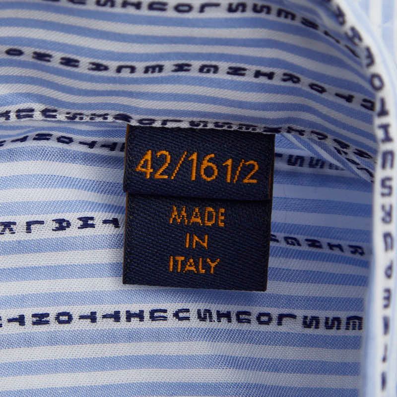 Louis Vuitton Striped Lettered Shirt Size 42 Blue White Cotton Men's Louis