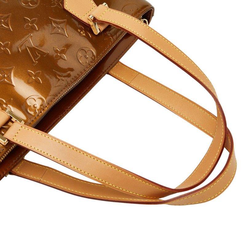 Louis Vuitton Monogram Vernis Houston Handbag Tote Bag M91122 Bronze Brown