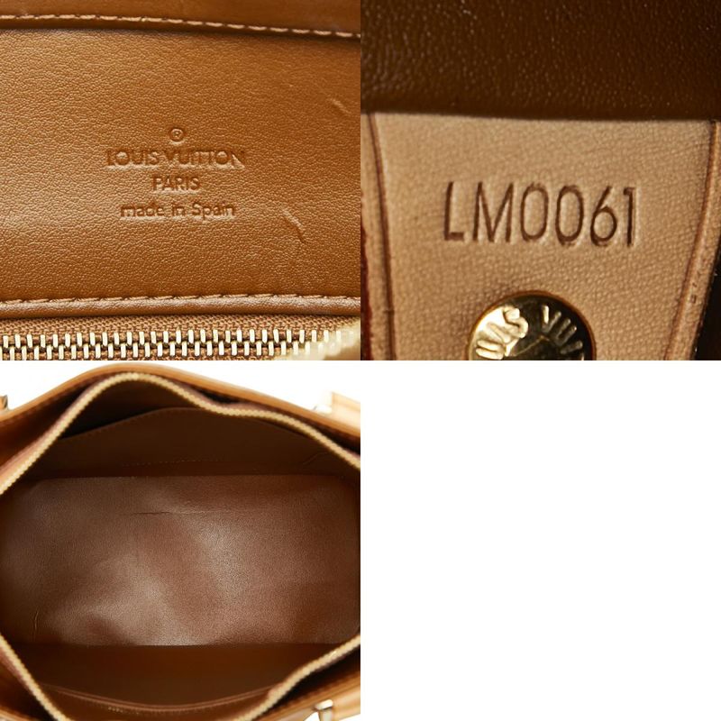 Louis Vuitton Monogram Vernis Houston Handbag Tote Bag M91122 Bronze Brown