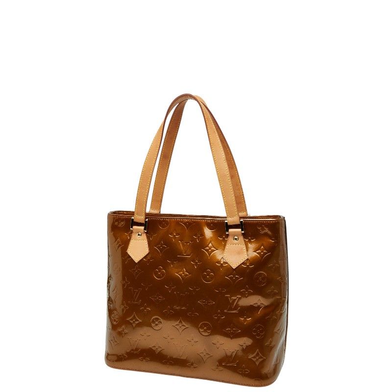 Louis Vuitton Monogram Vernis Houston Handbag Tote Bag M91122 Bronze Brown
