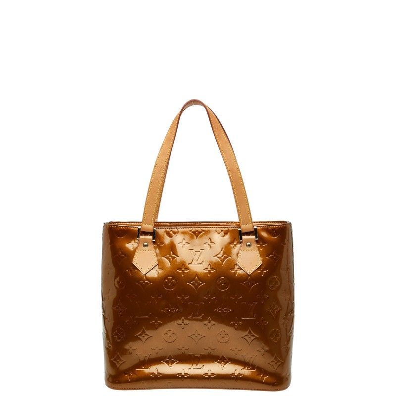 Louis Vuitton Monogram Vernis Houston Handbag Tote Bag M91122 Bronze Brown