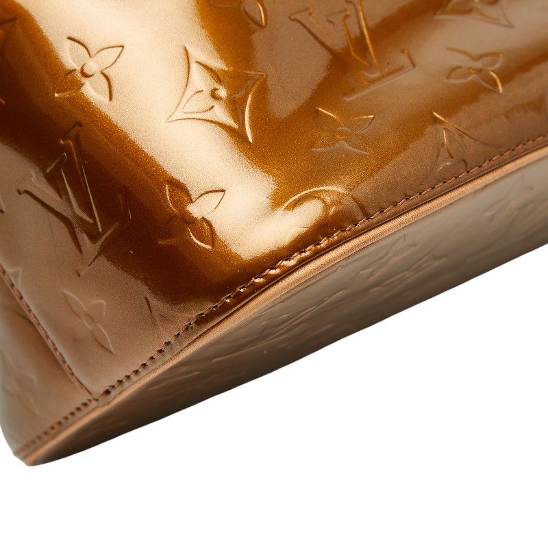 Louis Vuitton Monogram Vernis Houston Handbag Tote Bag M91122 Bronze Brown