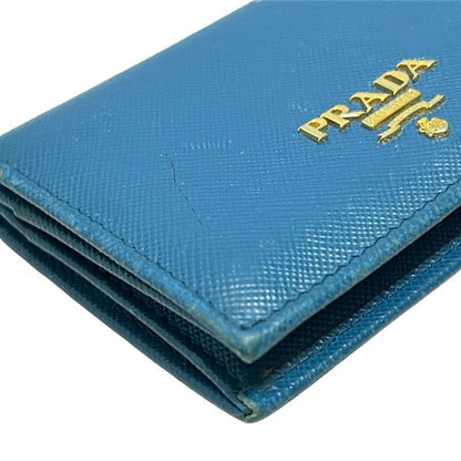 Prada Business Card Case - Blue-Grey Leather