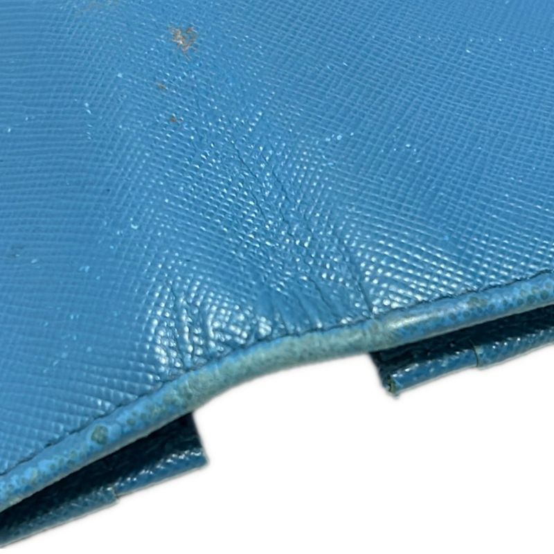 Prada Business Card Case - Blue-Grey Leather