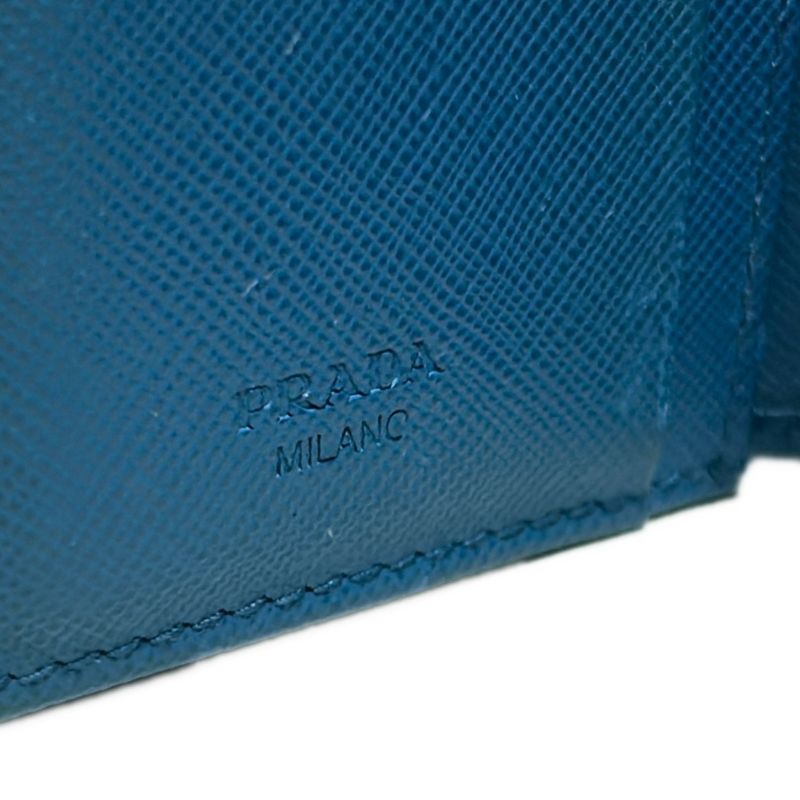 Prada Business Card Case - Blue-Grey Leather