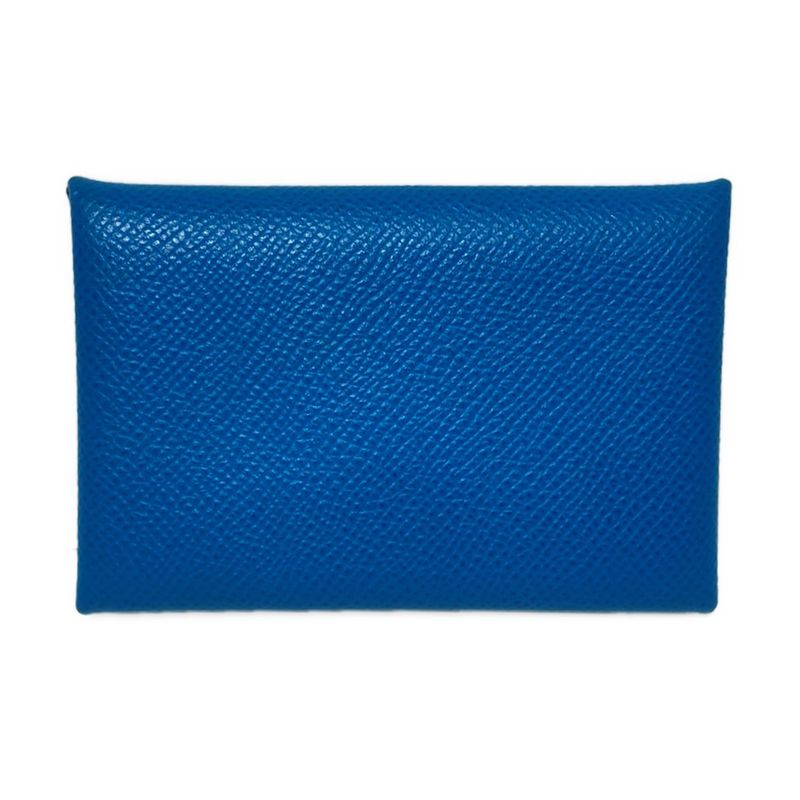 Hermes Card Case Calvi Blue Zanzibar