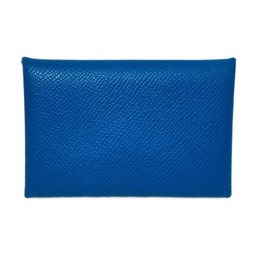 Hermes Card Case Calvi Blue Zanzibar