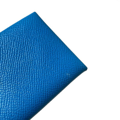 Hermes Card Case Calvi Blue Zanzibar
