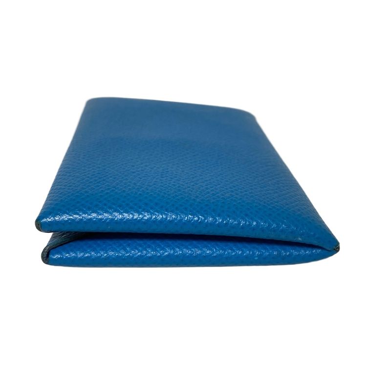 Hermes Card Case Calvi Blue Zanzibar
