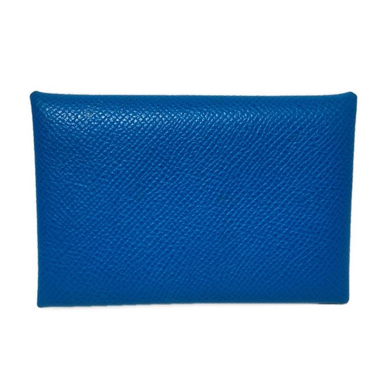 Hermes Card Case Calvi Blue Zanzibar