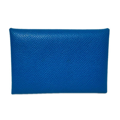 Hermes Card Case Calvi Blue Zanzibar