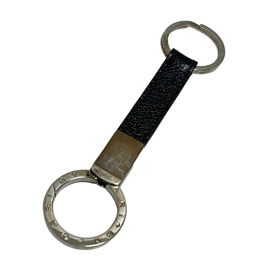 Bvlgari Key Holder (charm ) Bvlgari Black and Silver Leather