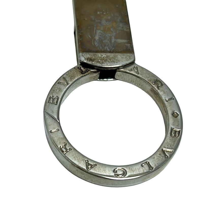 Bvlgari Key Holder (charm ) Bvlgari Black and Silver Leather
