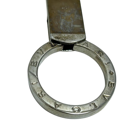 Bvlgari Key Holder (charm ) Bvlgari Black and Silver Leather