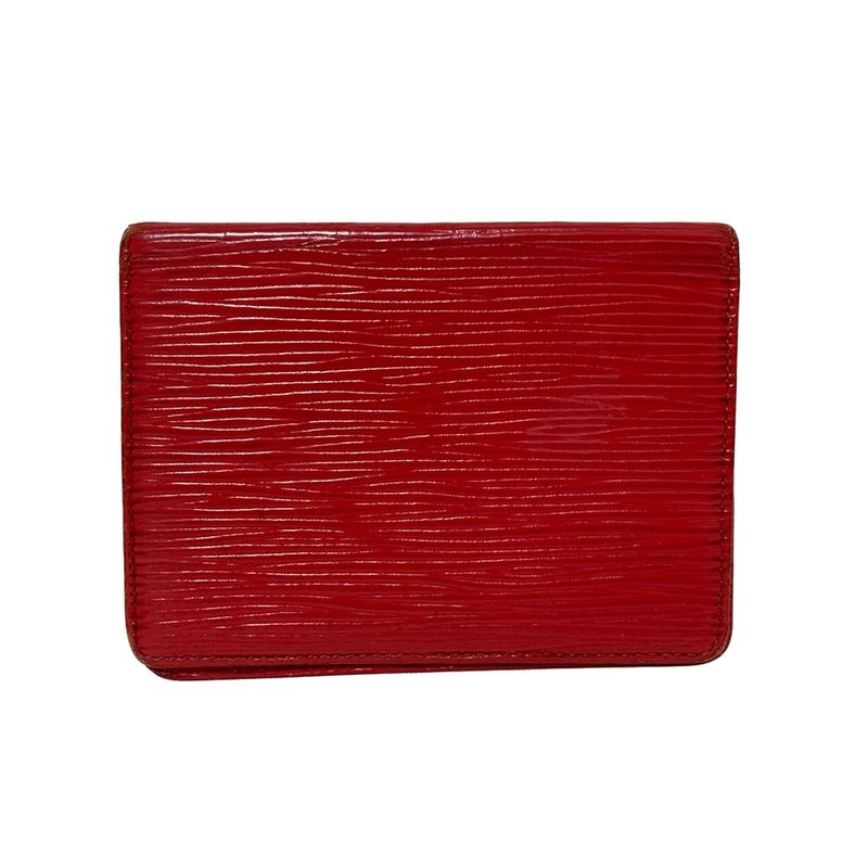 Louis Vuitton Epi Porte 2 Carte Vertical M63207 Castilian Red Leather