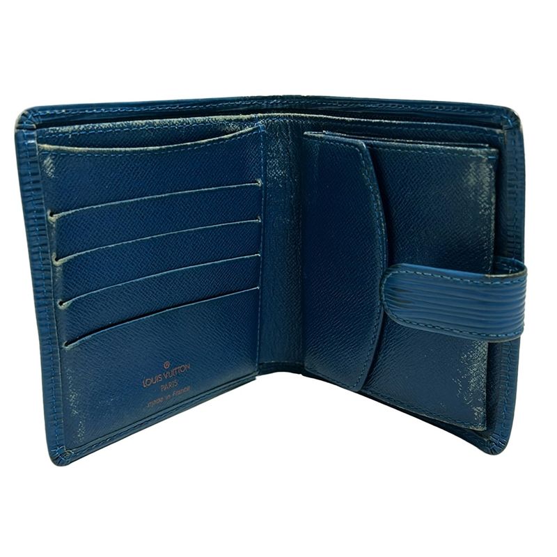 Louis Vuitton Epi Portobie Compact M63555 Toledo Blue Leather