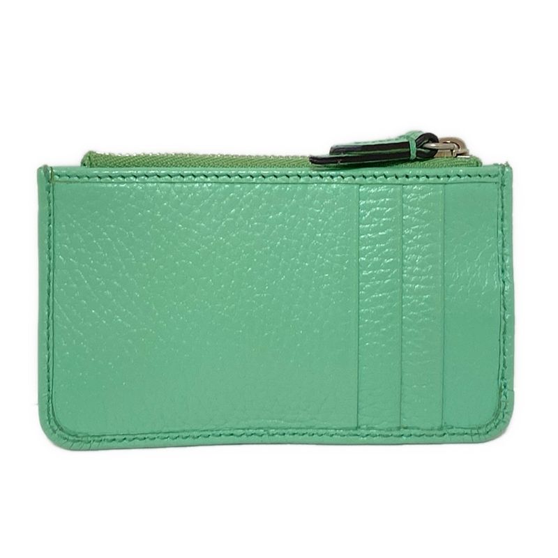 Gucci Coin Case Ggmarmont 701070 Light Green Leather with Key Ring