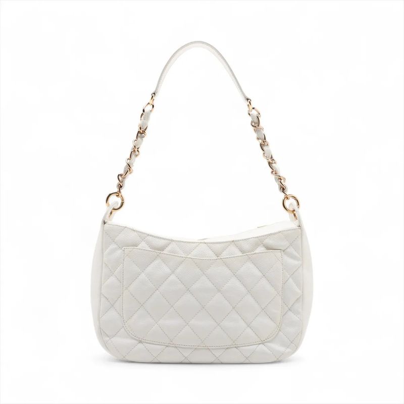 Chanel With Serial Seal Matelasse Caviar Skin Leather Chain Shoulder Bag