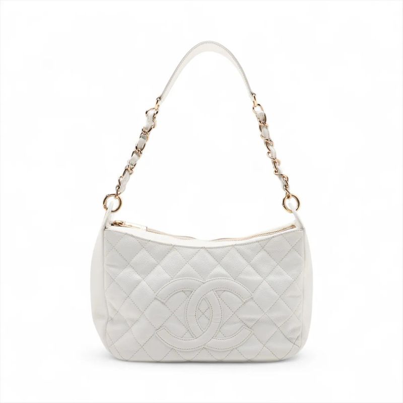 Chanel With Serial Seal Matelasse Caviar Skin Leather Chain Shoulder Bag