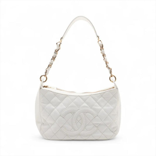 Chanel With Serial Seal Matelasse Caviar Skin Leather Chain Shoulder Bag