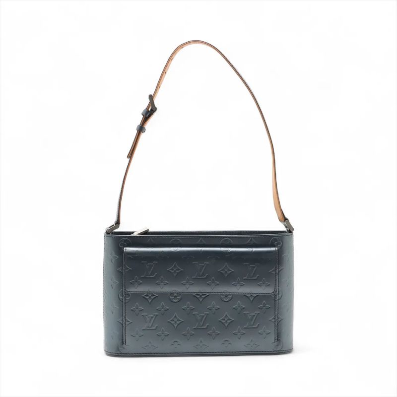 Louis Vuitton Monogram Matte Alston Blue M55125 Leather Shoulder Bag Shoulder