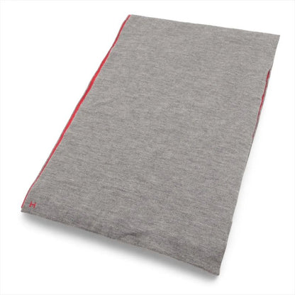 Hermes Tagged H Logo Scarf Cassisil Cashmere Silk Gray Red Men's Women's MCM