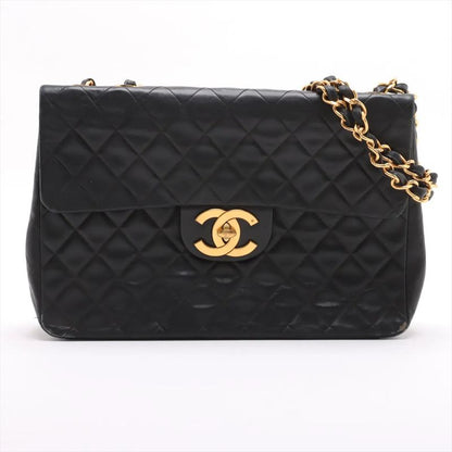 Chanel With Serial Seal Deca Matelasse 34 Maxi Lambskin Leather 2WAY Shoulder