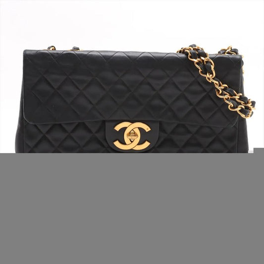 Chanel With Serial Seal Deca Matelasse 34 Maxi Lambskin Leather 2WAY Shoulder
