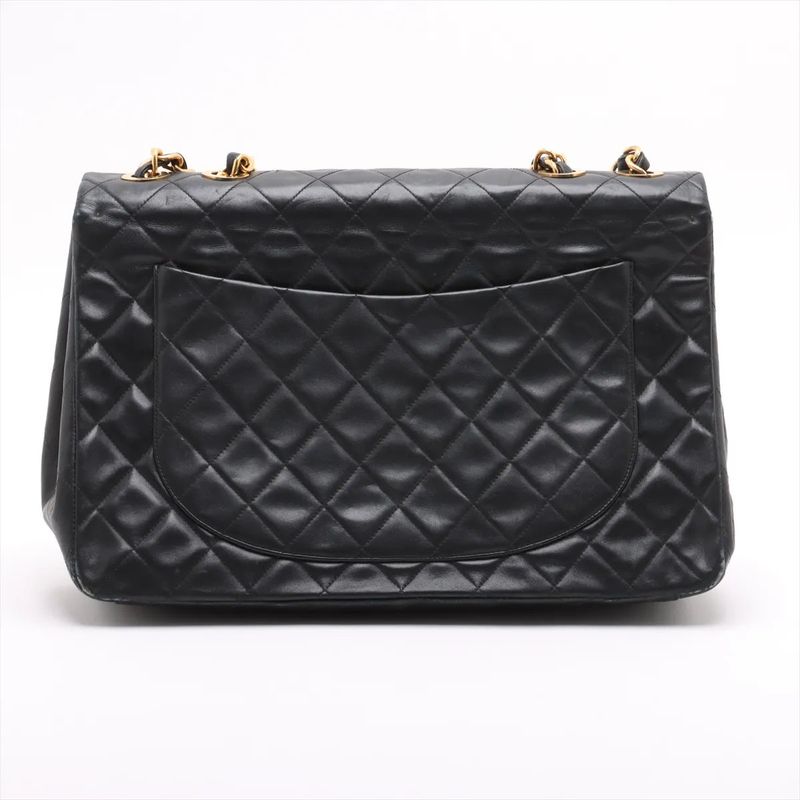 Chanel With Serial Seal Deca Matelasse 34 Maxi Lambskin Leather 2WAY Shoulder