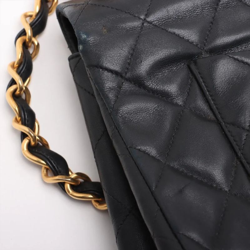 Chanel With Serial Seal Deca Matelasse 34 Maxi Lambskin Leather 2WAY Shoulder